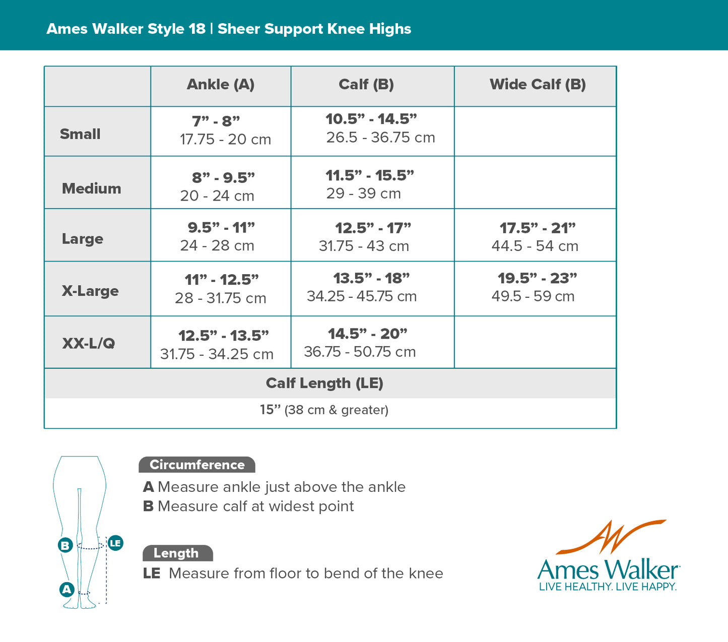 AW 18 Sheer Support Knee Highs 20-30 mmHg