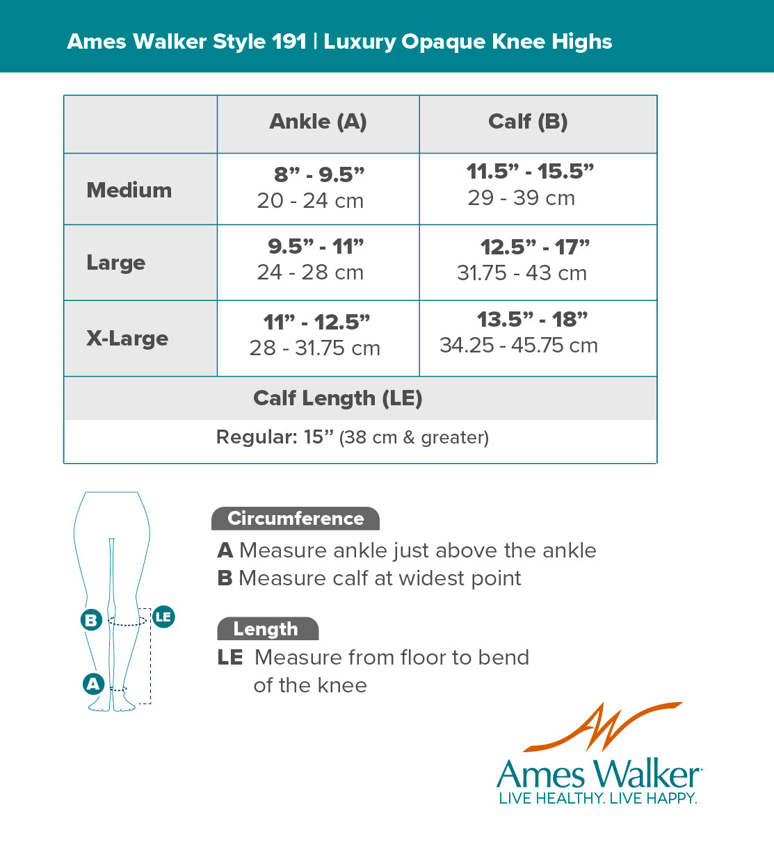 AW 191 Luxury Opaque Knee High Stockings 15-20-mmHg (Sale)