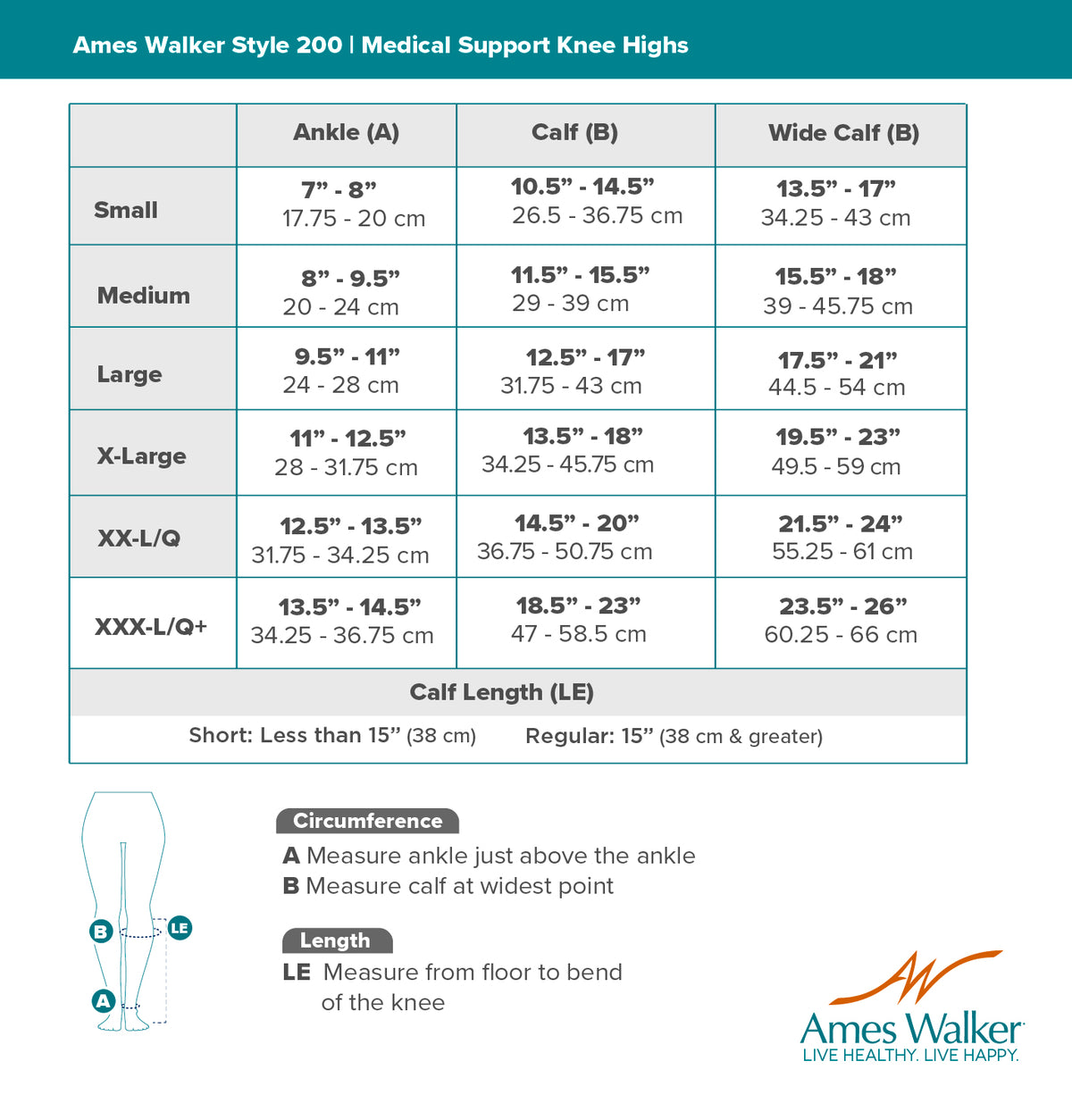 AW Style 200 Medical Support Closed Toe Knee Highs | Ames Walker