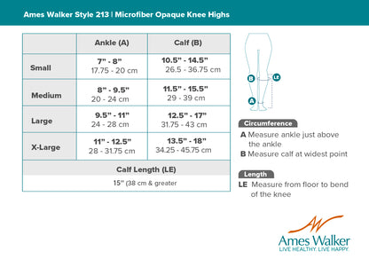 AW 213 Microfiber Opaque Knee Highs Open Toe 20-30 mmHg