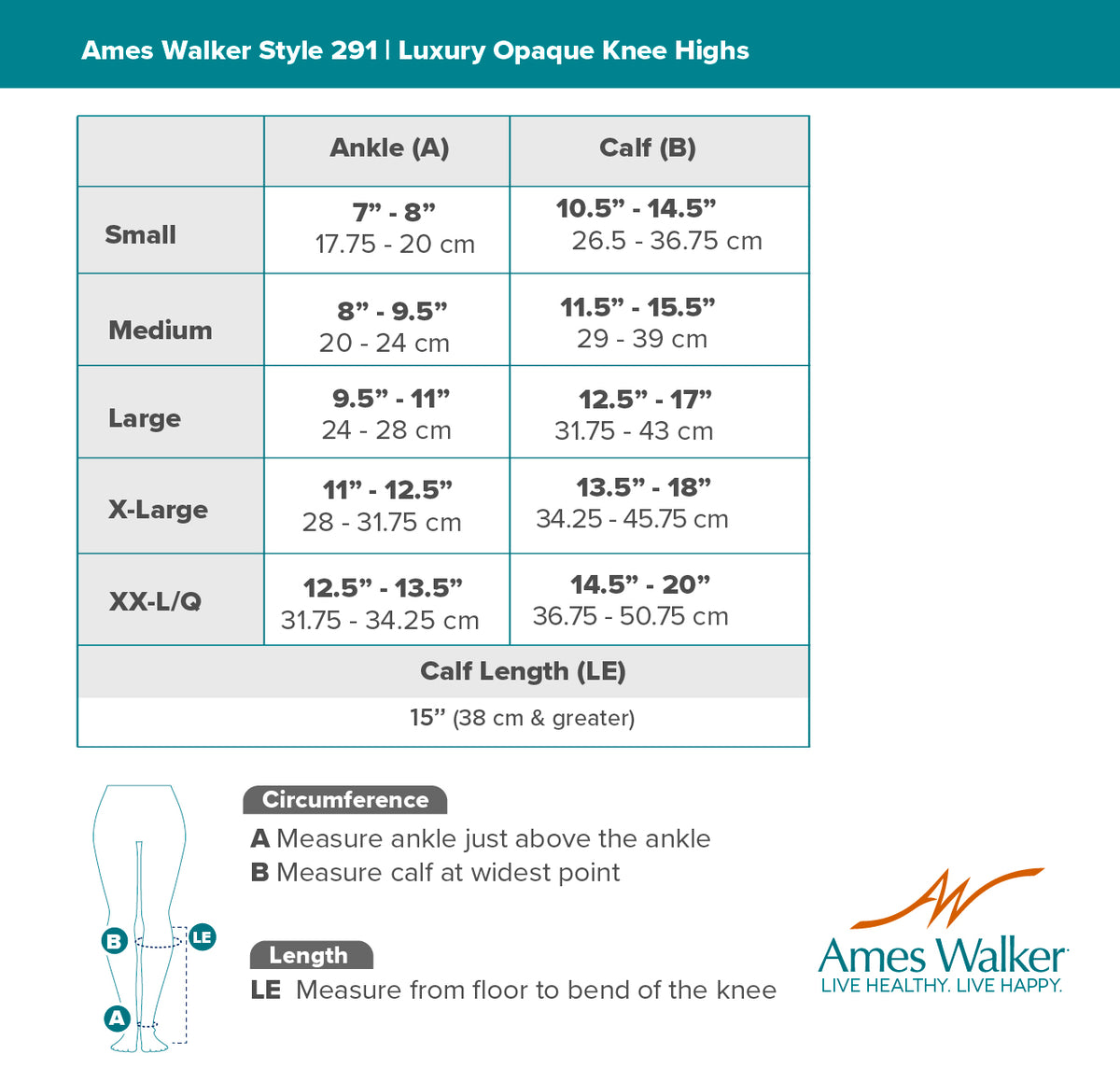 AW Style 291OT Luxury Opaque Open Toe Knee Highs - 20-30 mmHg | Ames Walker