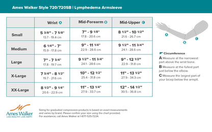 AW Style 720 Lymphedema Armsleeve w/Soft Top - 20-30 mmHg
