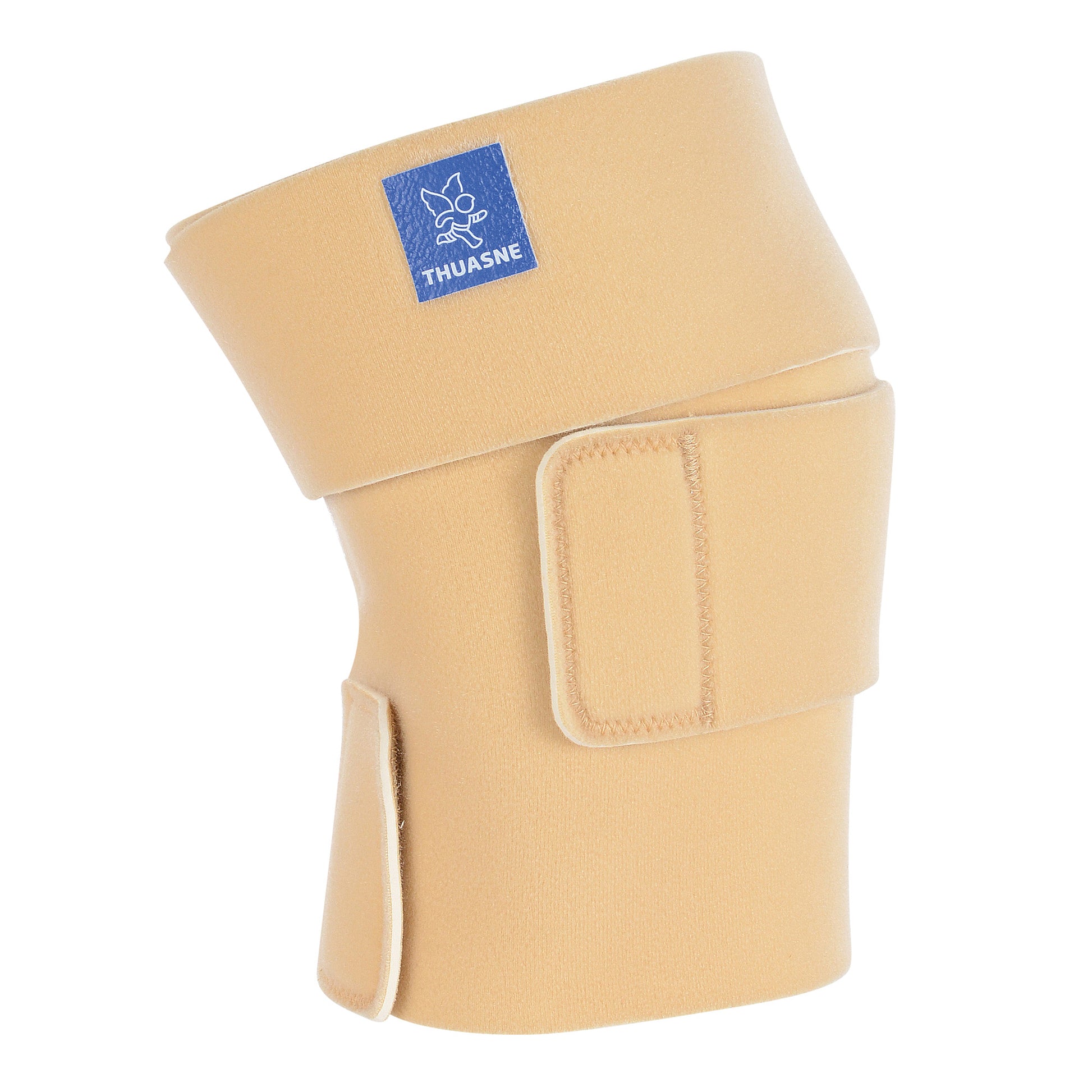 Thuasne Biflex Self Adjust wrap Beige knee with a blue Thune label on a white background