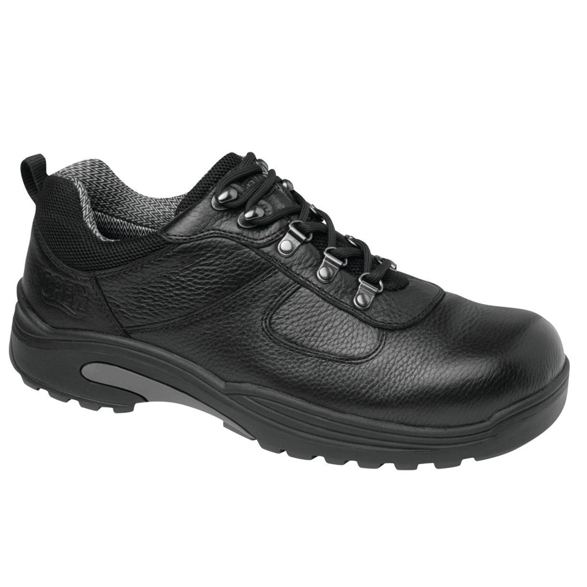 Drew Men's Boulder Leather Shoes Black Tumbled Leather