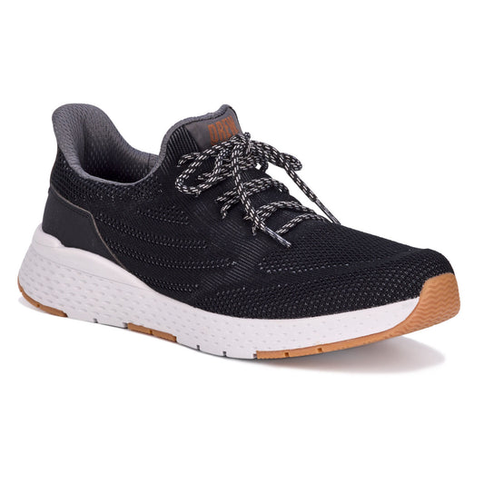 Drew Men's Echo Hands-Free Shoes - Drew Echo Black Mesh Side