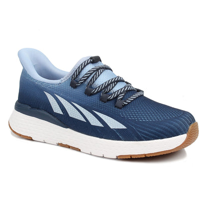 Drew Halo II Blue Ombre Blue running shoe with white sole on a white background