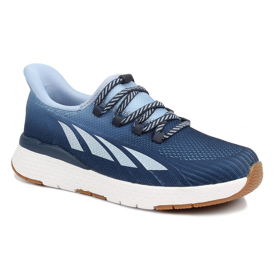 Drew Women's Halo II Hands-Free Athletic Shoes - Drew Halo II Blue Ombre Blue running shoe with white sole on a white background
