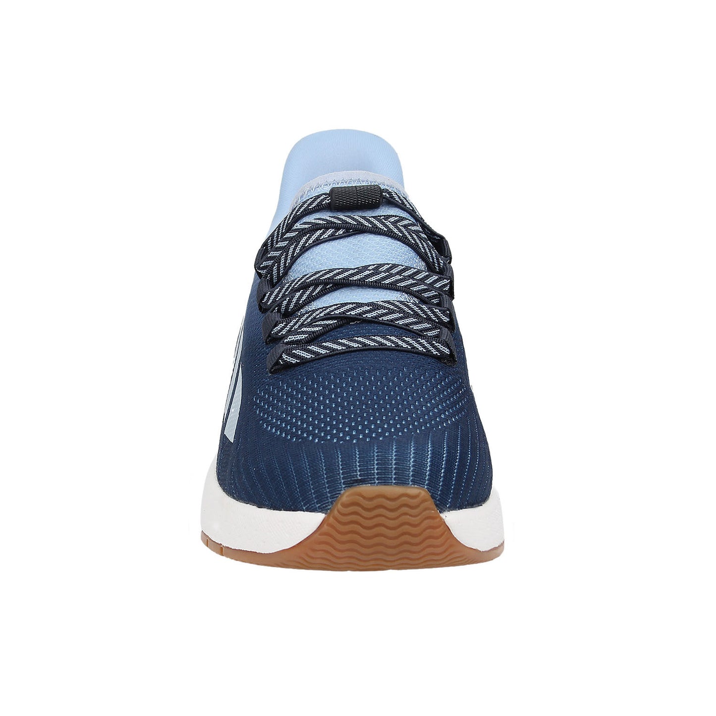 Drew Halo II Blue Ombre Navy blue sneaker with white sole and brown sole on a white background
