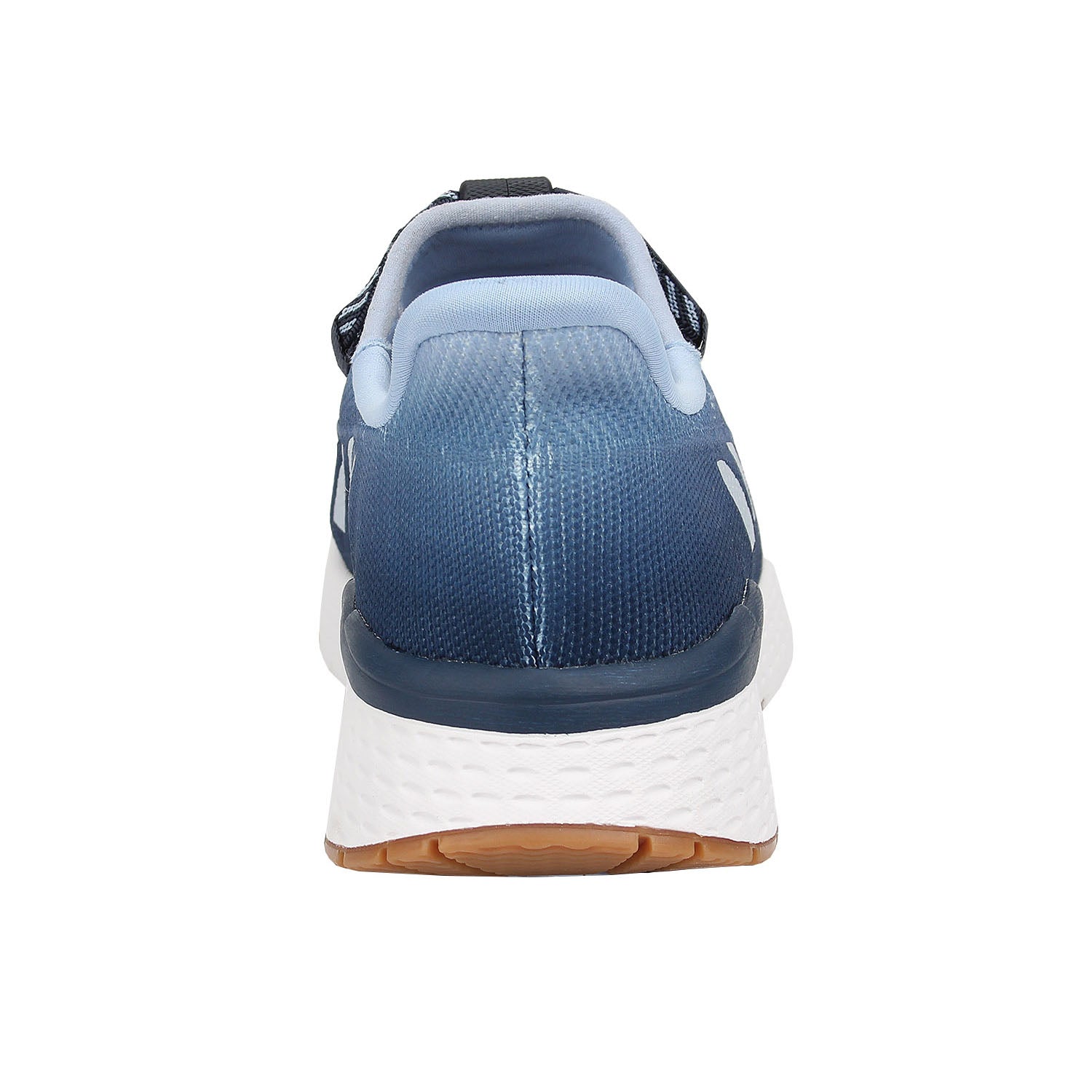 Drew Halo II Blue Ombre Blue athletic shoe with white and tan sole on a white background