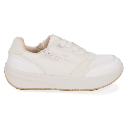 Drew Happy White Combo White sneaker with zipper and laces