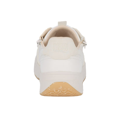 Drew Happy White Combo White sneaker with zipper and laces Back heel logo