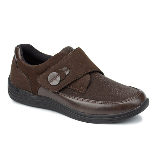 Drew Women's Lily Casual Shoes - Drew Women's Lily Casual Shoes Brown hook and loop strap