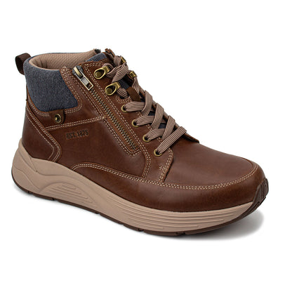 Drew Men's Major Boots Brown Leather boot with zipper and laces