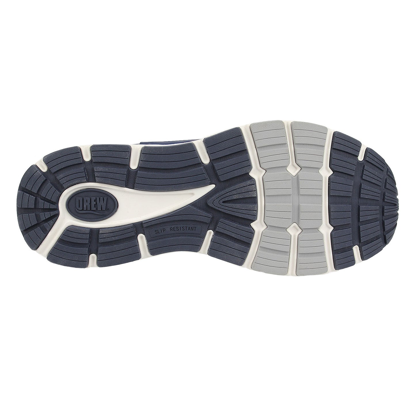 Close-up of a shoe sole with 'DREY' branding on a white background