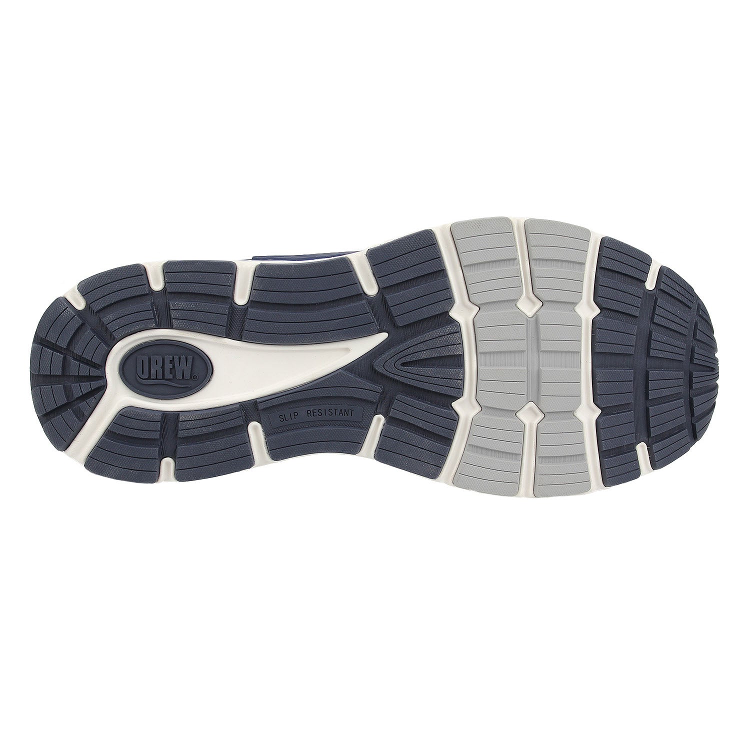 Close-up of a shoe sole with 'DREY' branding on a white background