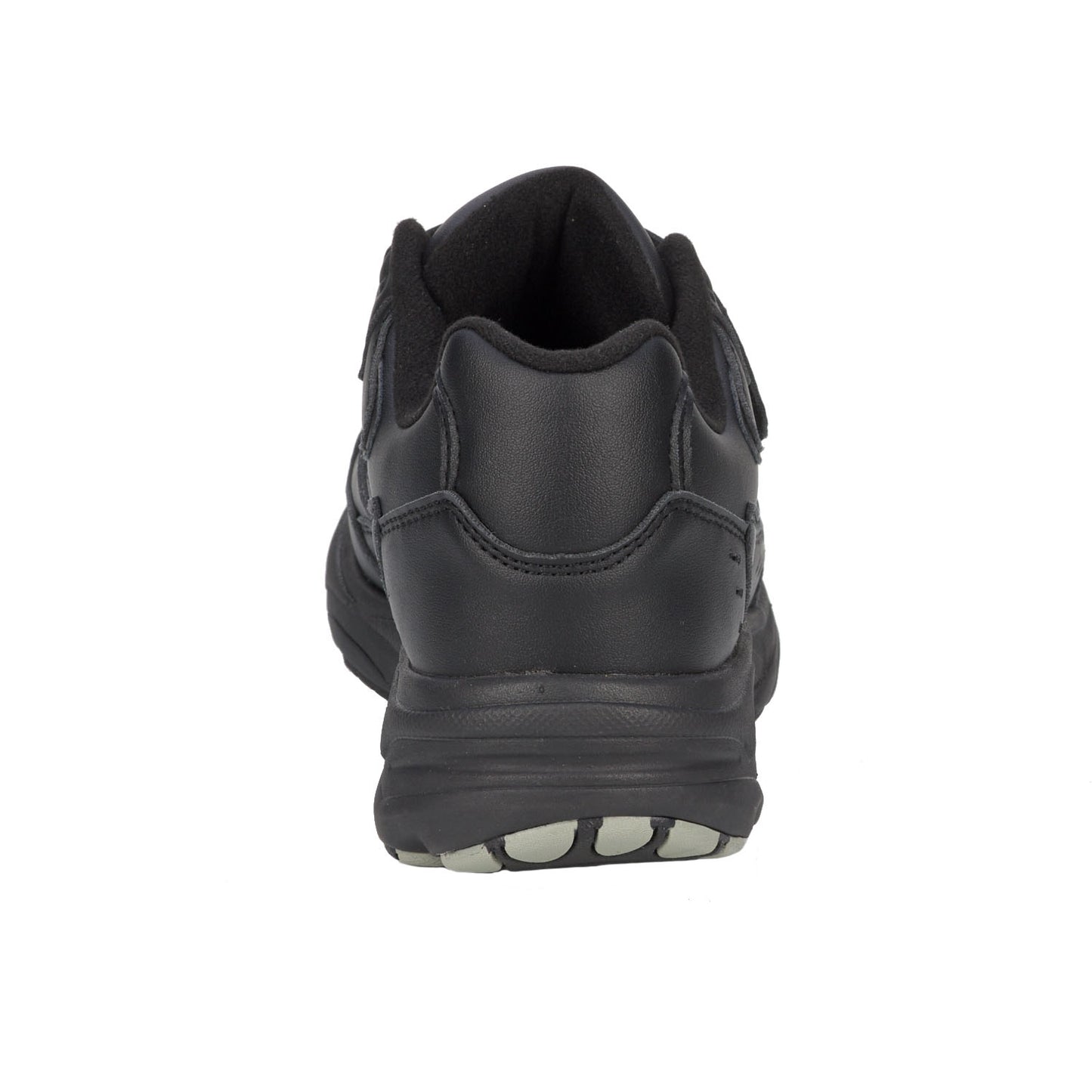 Back of black shoe on white background