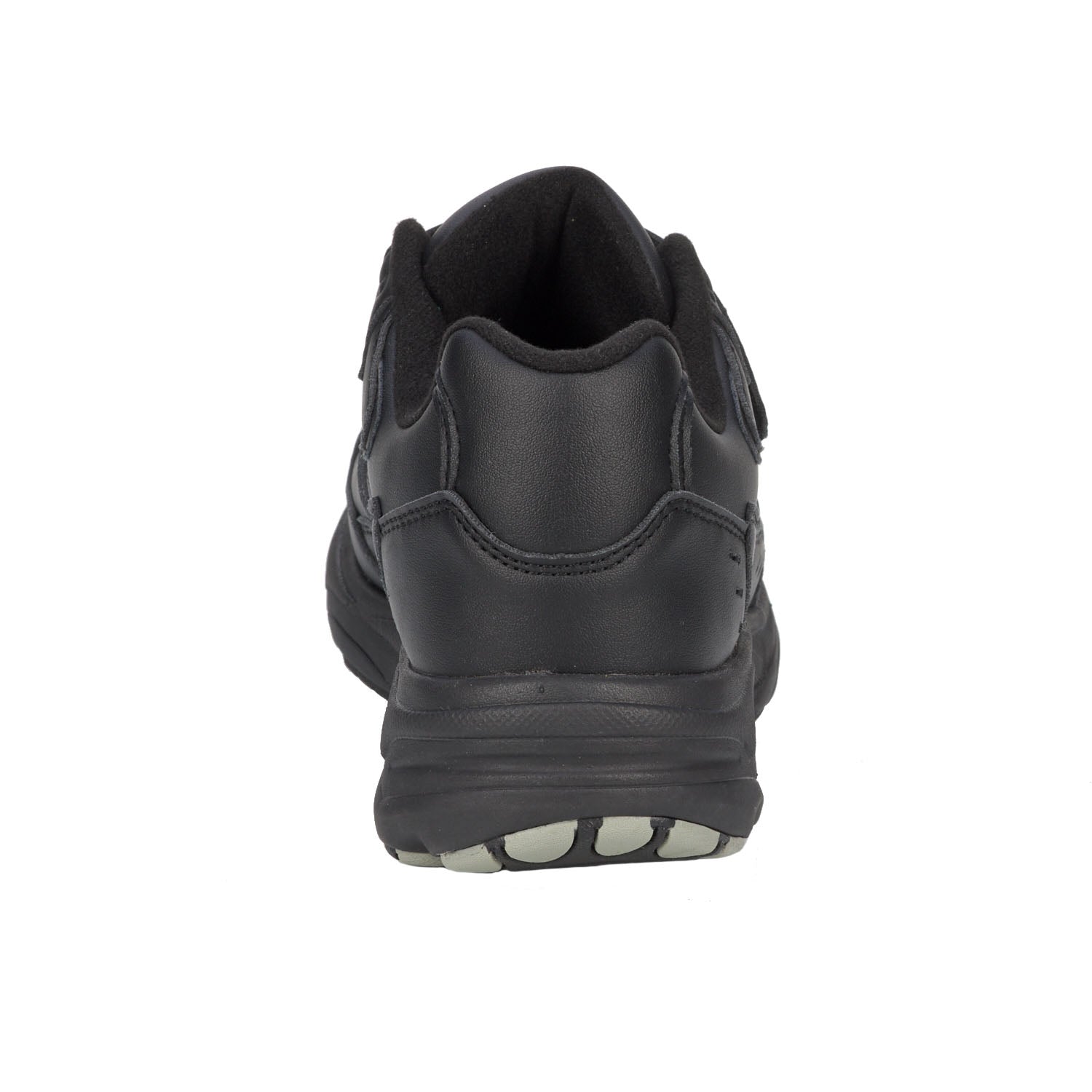 Back of black shoe on white background