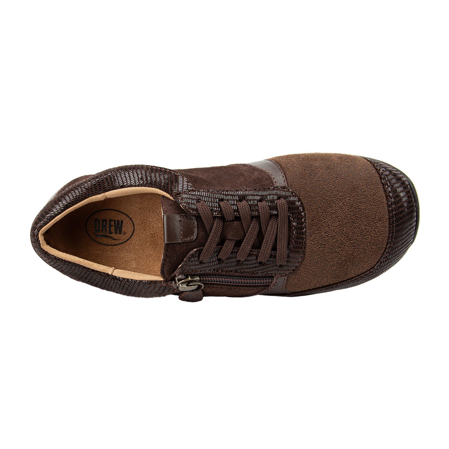 Brown shoe with a visible brand logo on a white background