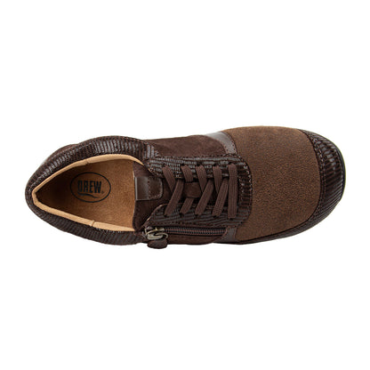Brown shoe with a visible brand logo on a white background
