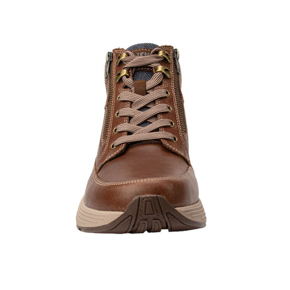 Drew Men's Major Boots Brown Leather boot with zipper and laces