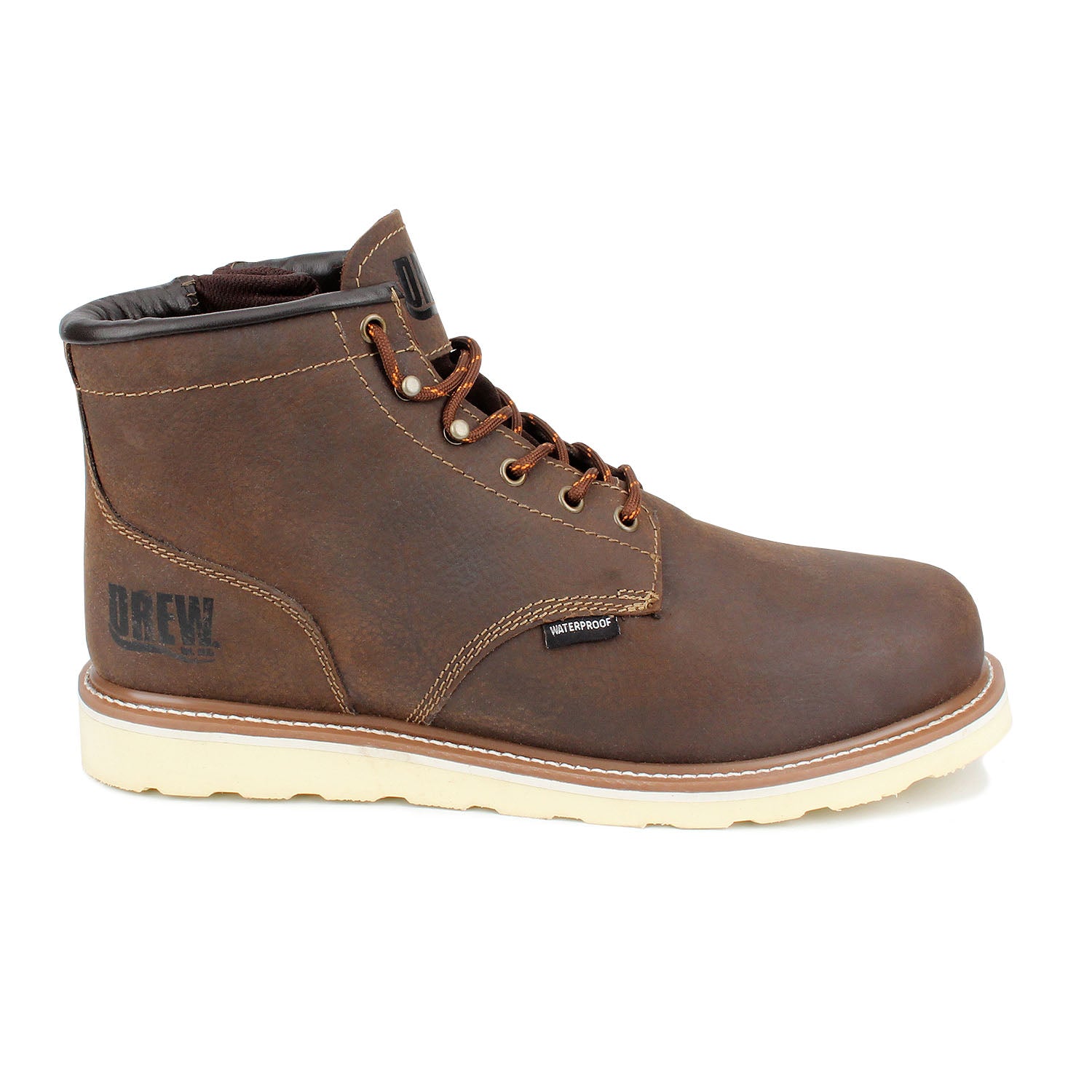 Drew Men's Burbank Waterproof Work Boots Chocolate Leather