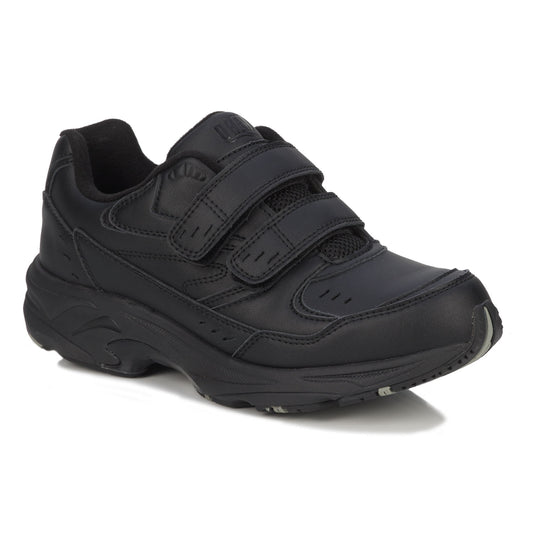 Drew Men's Ledger Athletic Shoes - Black walking shoe with hook and loop straps