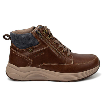 Drew Men's Major Boots Brown Leather boot with zipper and laces