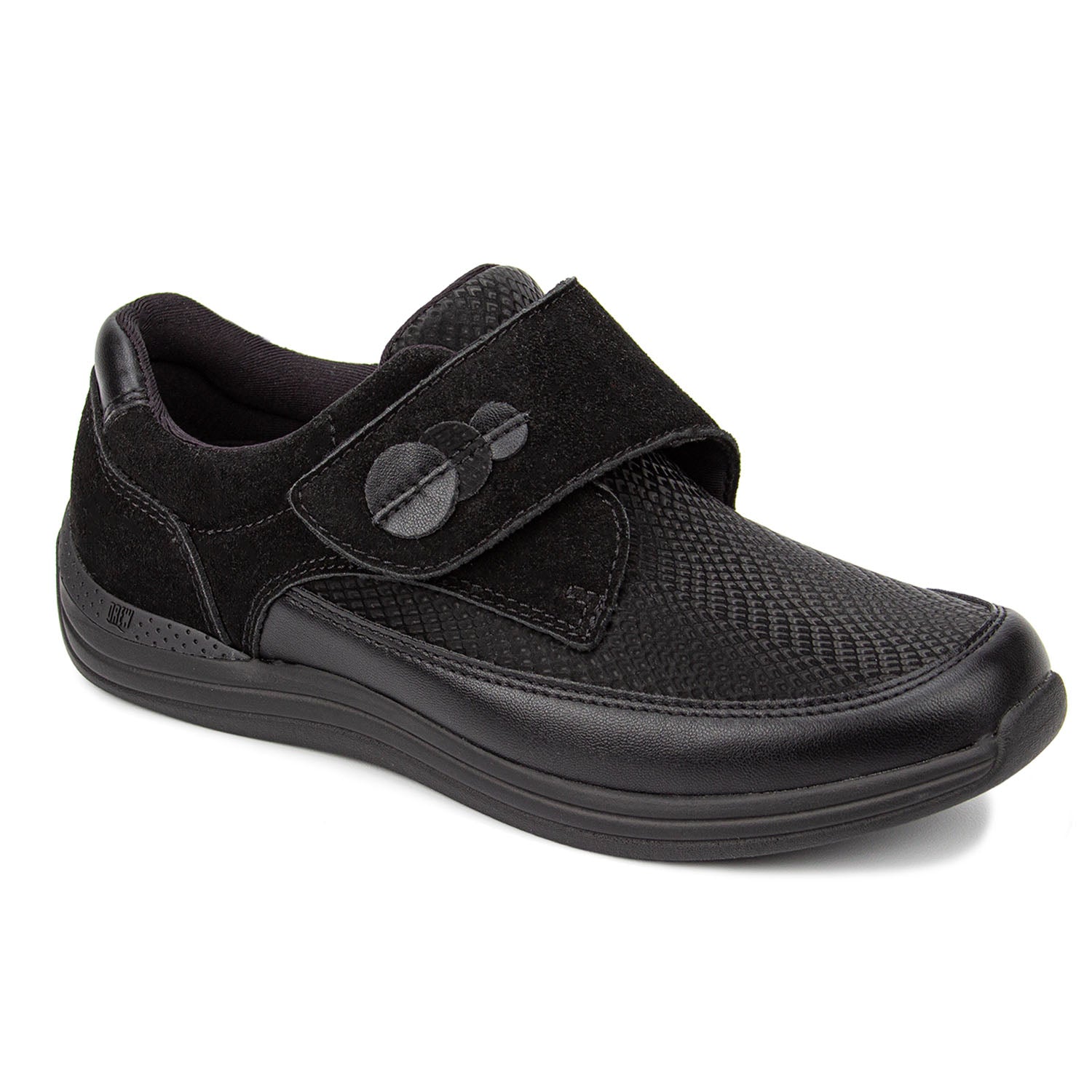 Drew Women's Lily Casual Shoes Black Hook and loop strap