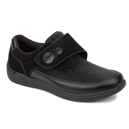 Drew Women's Lily Casual Shoes Black Hook and loop strap