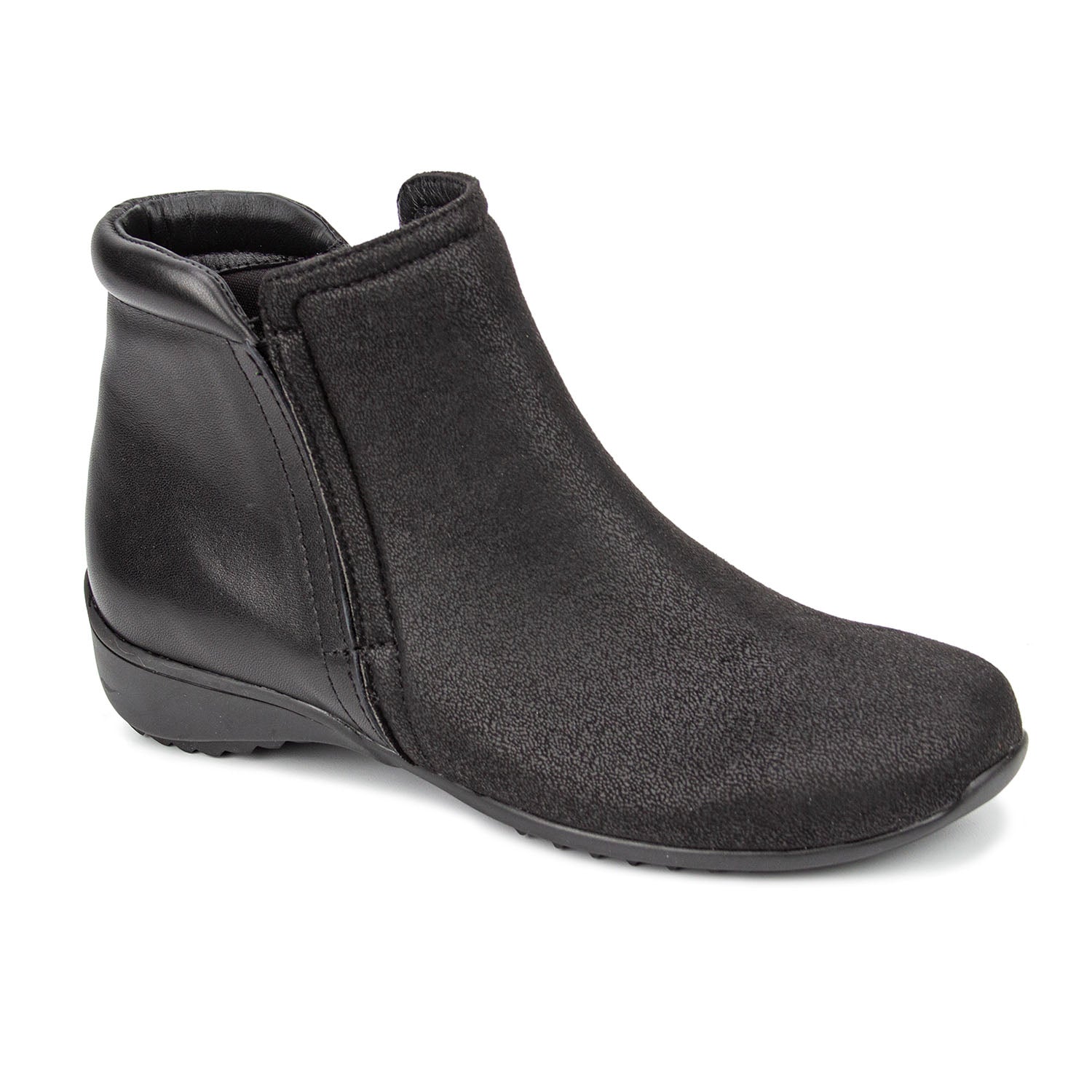 Drew Women's Paulie Boots Black Book with texture upper.