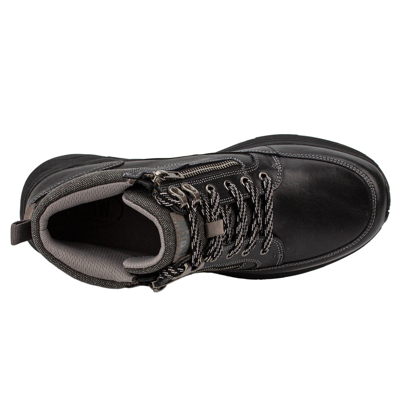 Drew Men's Major Boots Black Leather boot with zipper and laces