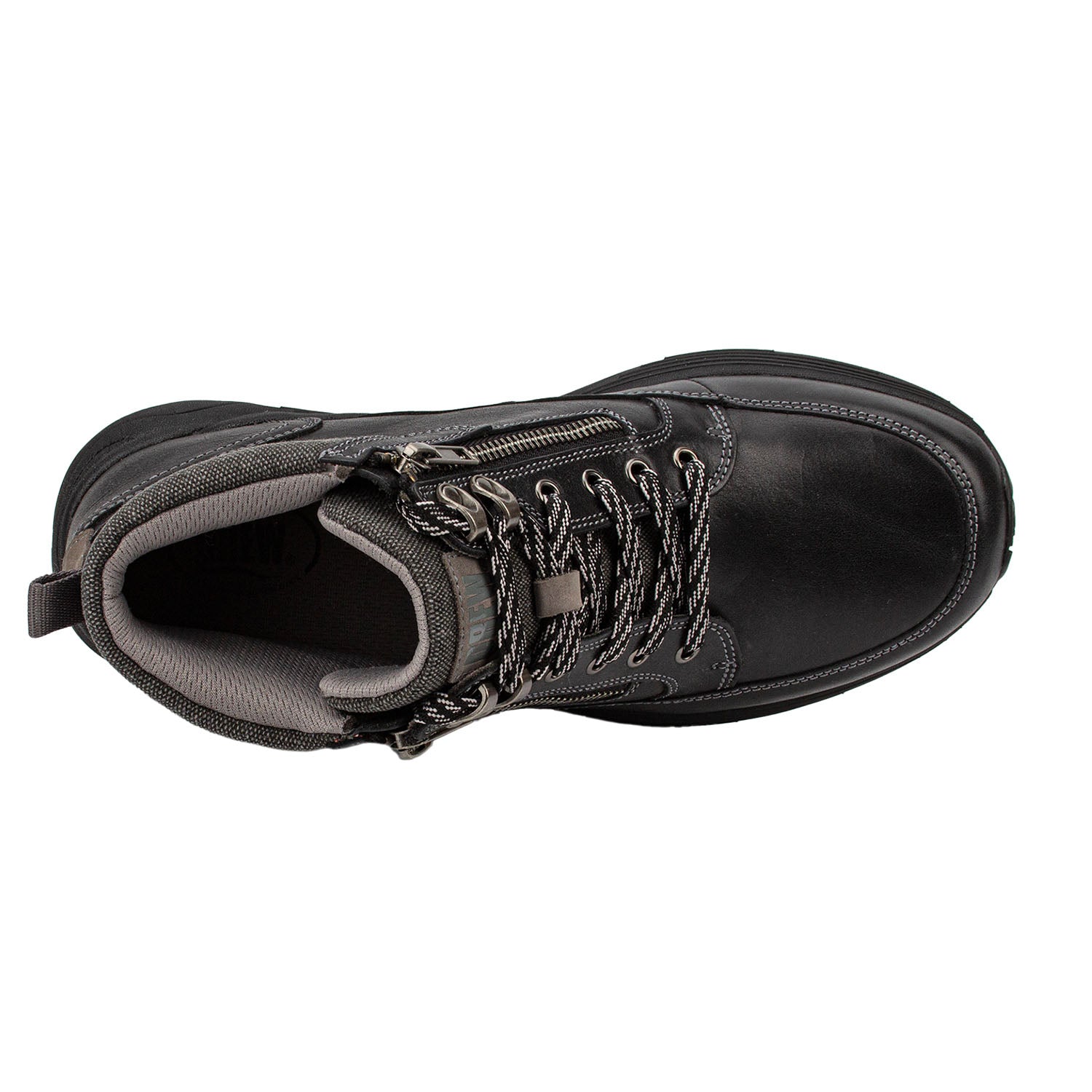 Drew Men's Major Boots Black Leather boot with zipper and laces