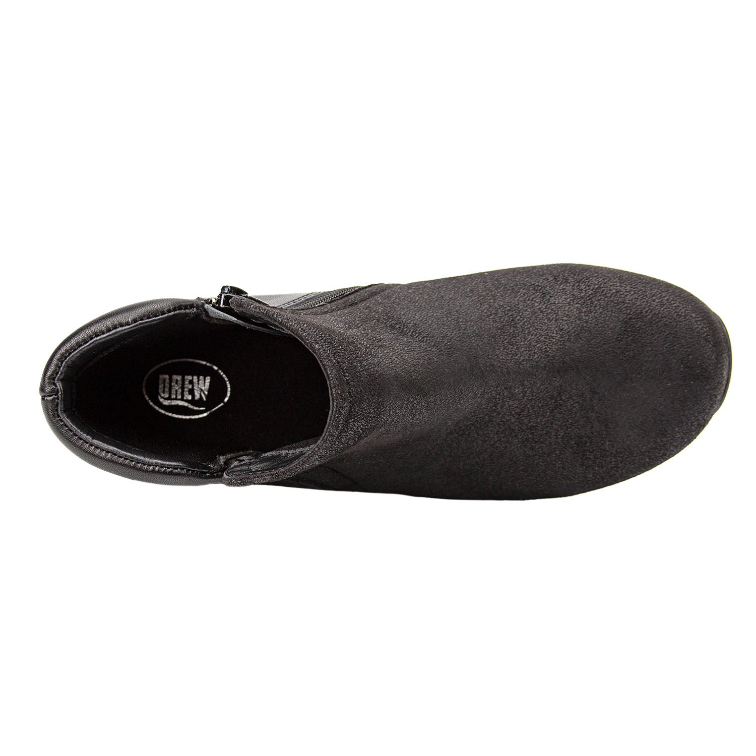 Drew Women's Paulie Boots Black top view texture leather