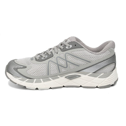 Gray running shoe on a white background