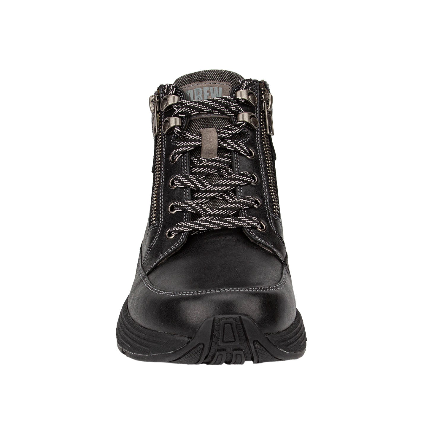 Drew Men's Major Boots Black Leather boot with zipper and laces