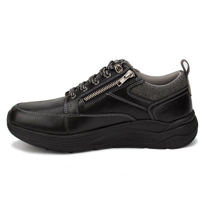 Drew Men's Mogul Casual Shoes Black side view zippers