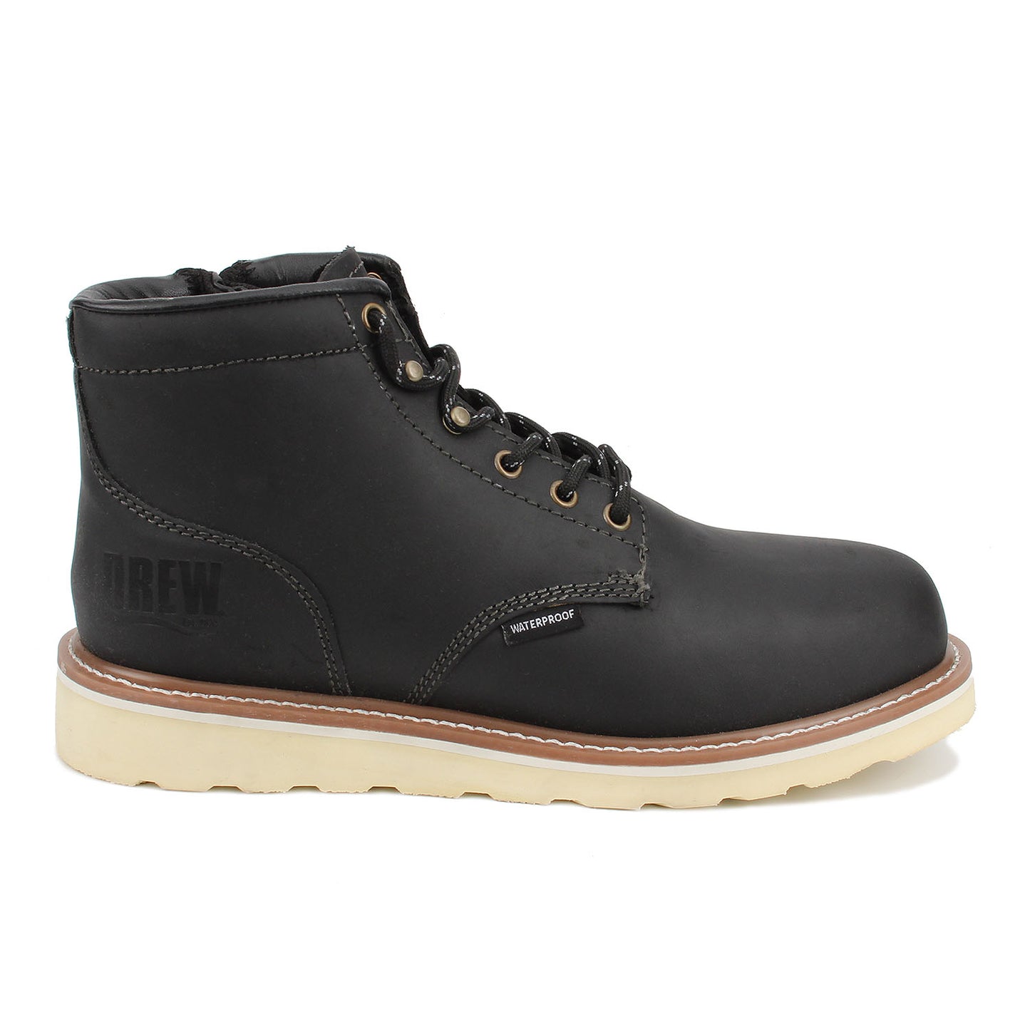Drew Men's Burbank Waterproof Work Boots Black Leather