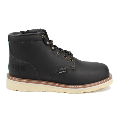 Drew Men's Burbank Waterproof Work Boots Black Leather
