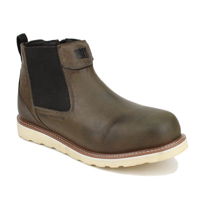 Drew Men's Boston Waterproof Work Boots Olive/Grey