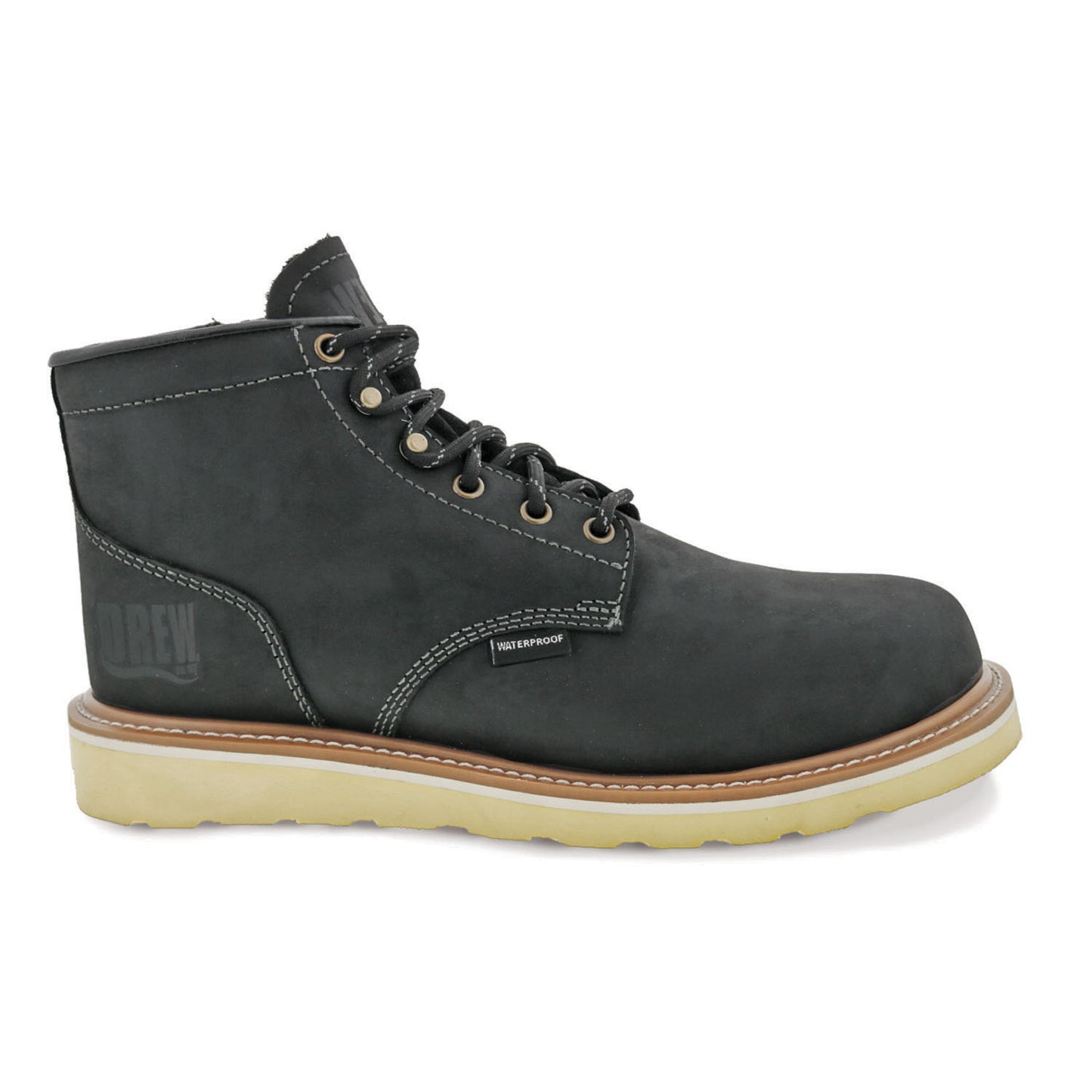 Drew Men's Burbank Waterproof Work Boots Black Leather