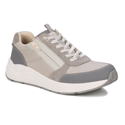 Drew Men's Miller Lace w/Zipper Shoes - Drew Men's Miller Grey Suede Lace w/Zipper Shoes