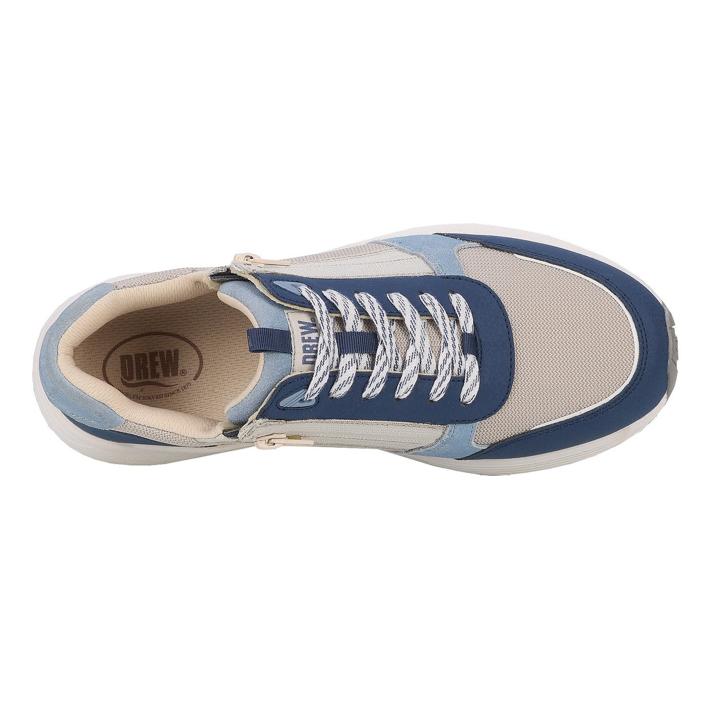 Drew Men's Miller Grey Suede Lace w/Zipper Shoes