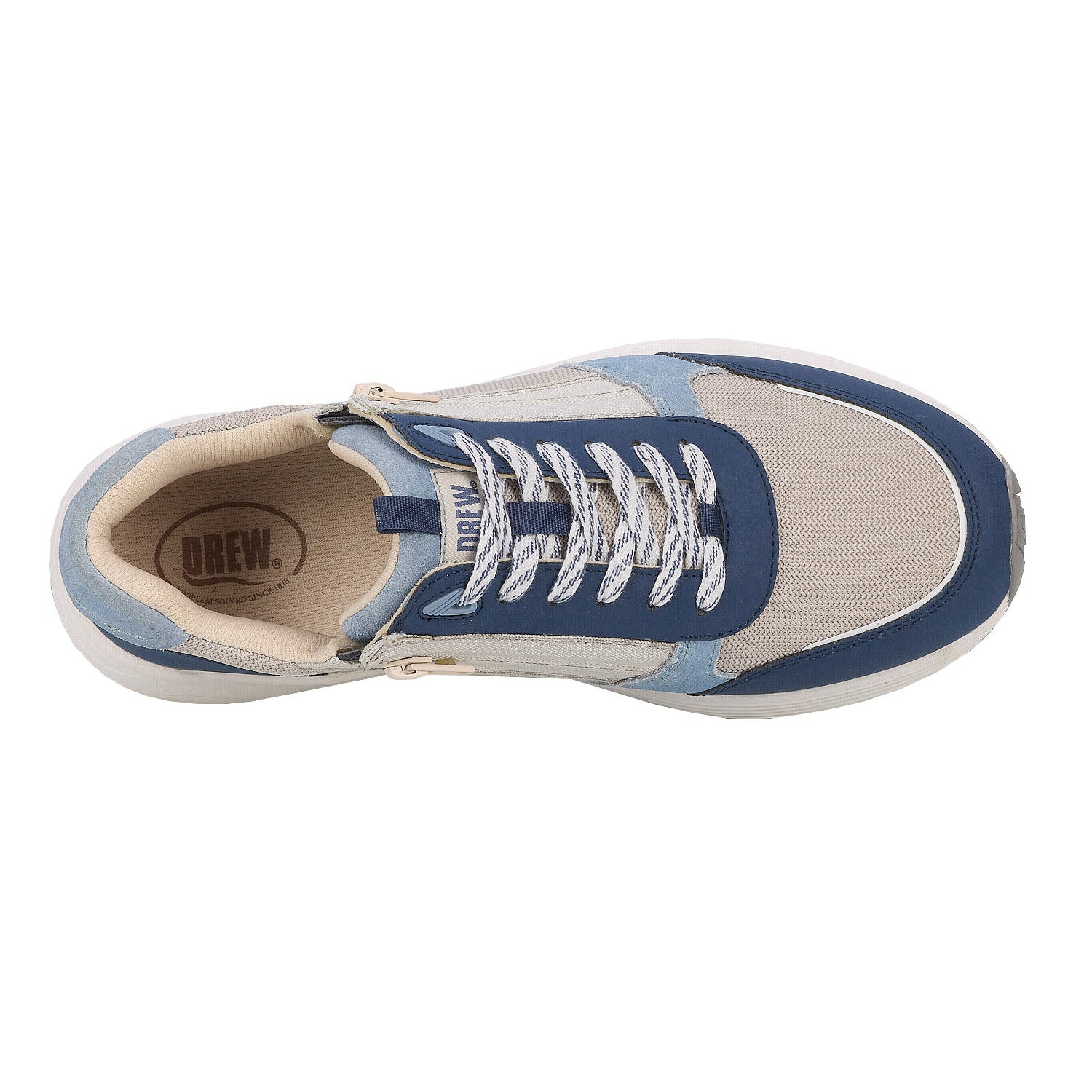 Drew Men's Miller Grey Suede Lace w/Zipper Shoes