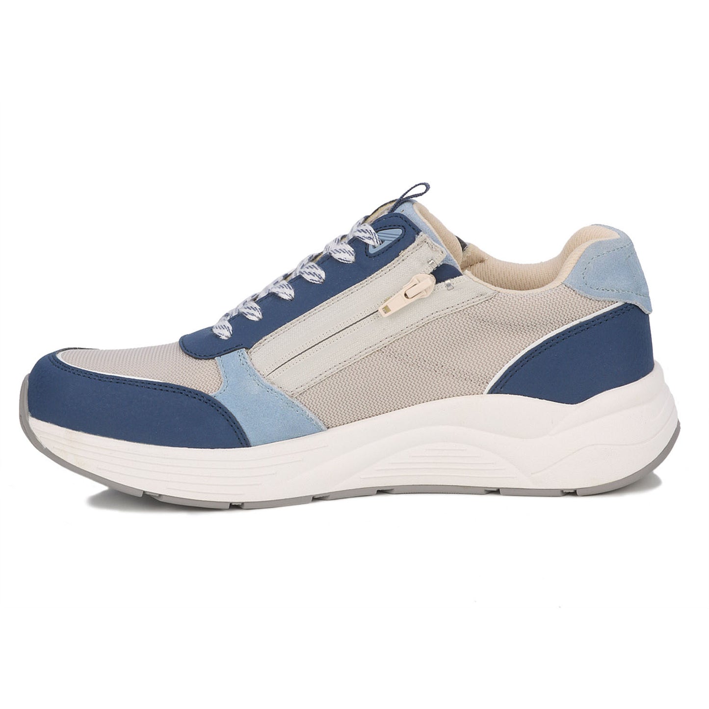 Drew Men's Miller Grey Suede Lace w/Zipper Shoes