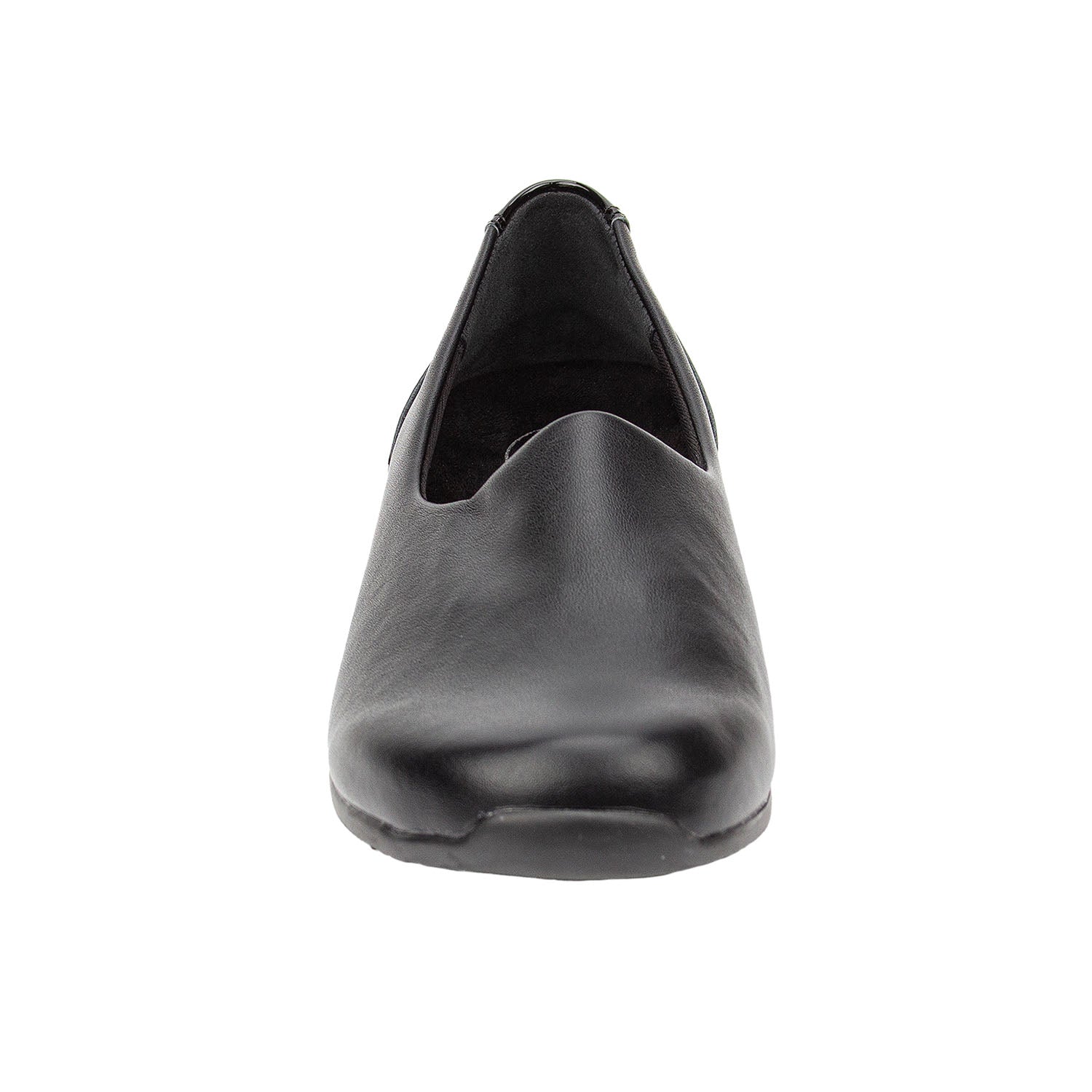 Black shoe on a white background