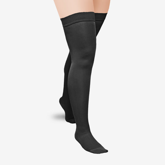 L&R Solaris ExoSoft Thigh High 20-30 mmHg - L&R Solaris ExoSoft Thigh High Closed Toe - 20-30 mmHg Black