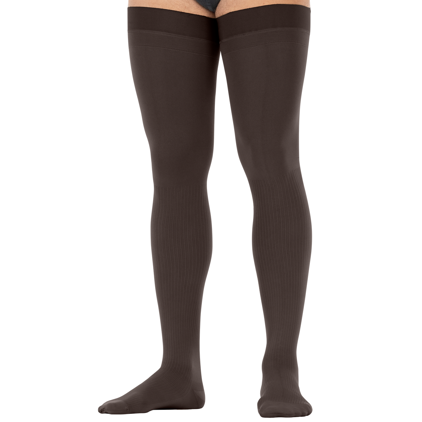 Jobst for Men Thigh Highs w/Dot Band Brown