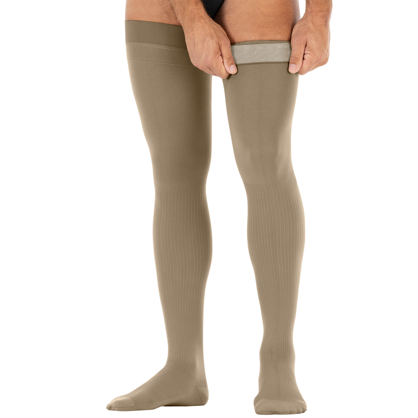 Jobst for Men Thigh Highs w/Dot Band Khaki
