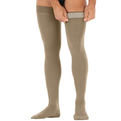 Jobst for Men Thigh Highs w/Dot Band Khaki
