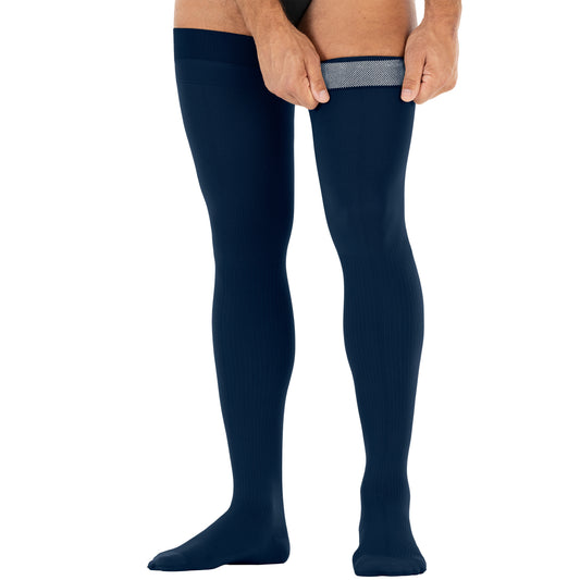 Jobst for Men Thigh Highs w/Dot Band 30-40 mmHg - Jobst for Men Thigh Highs w/Dot Band Navy